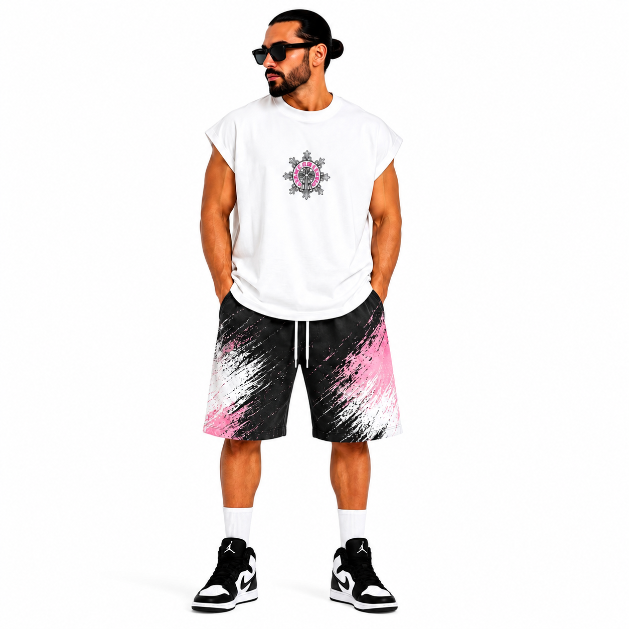 وست مردانه سفید کروم هارت (Chrome Hearts)